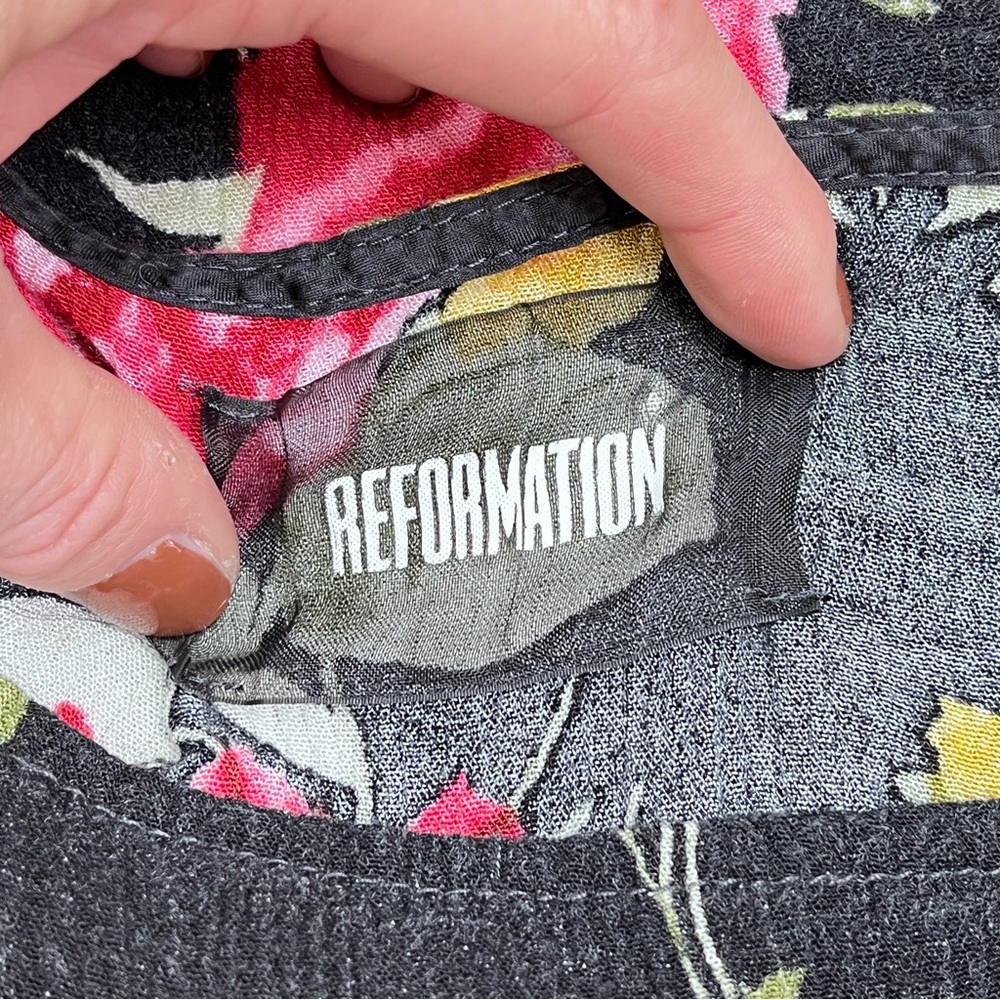 Reformation Black Floral Dress - Picture 6 of 9